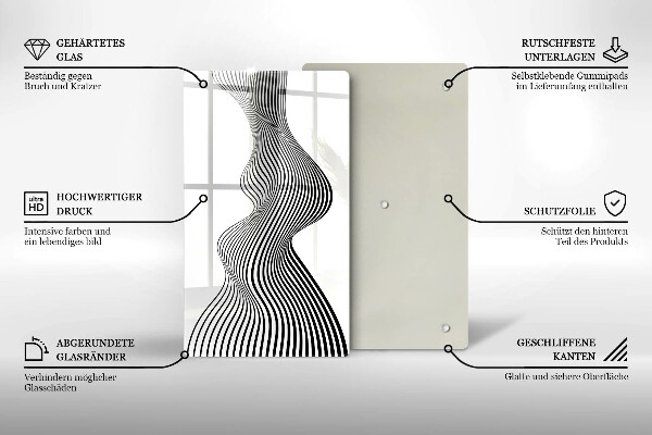 Skleněná krájecí deska Lineární abstrakce