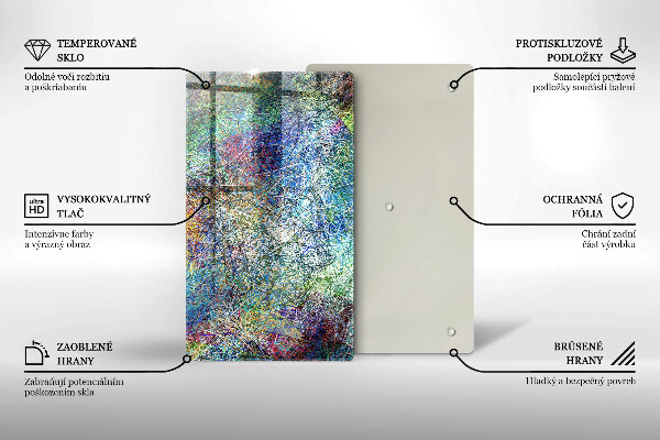 Skleněná deska do kuchyně Barevné linie abstrakce