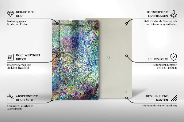 Skleněná deska do kuchyně Barevné linie abstrakce