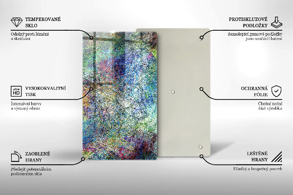 Skleněná deska do kuchyně Barevné linie abstrakce