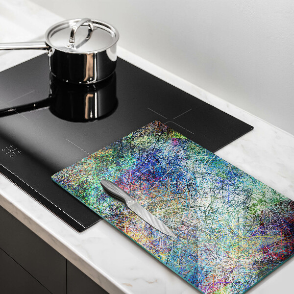 Skleněná deska do kuchyně Barevné linie abstrakce