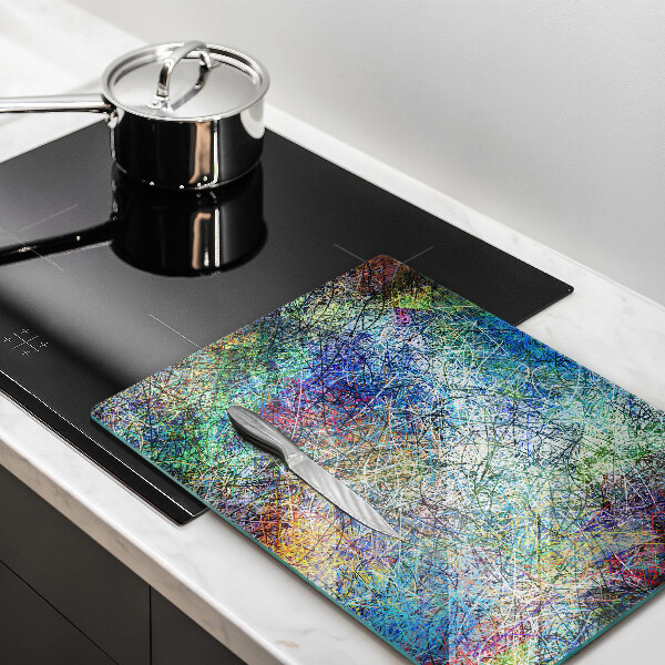 Skleněná deska do kuchyně Barevné linie abstrakce