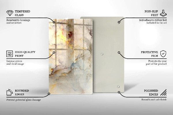 Skleněná krájecí deska Textura mramoru se zlatem