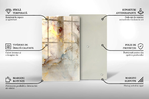 Skleněná krájecí deska Textura mramoru se zlatem