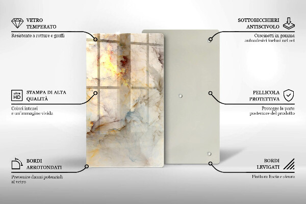 Skleněná krájecí deska Textura mramoru se zlatem