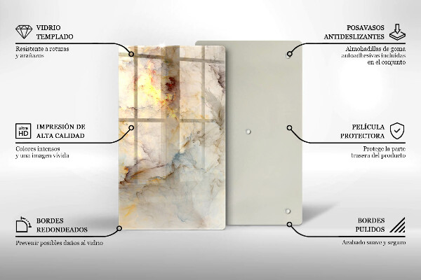 Skleněná krájecí deska Textura mramoru se zlatem