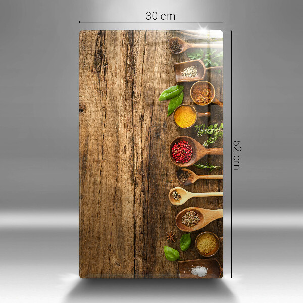 Skleněná deska do kuchyně Dřevěné lžíce koření