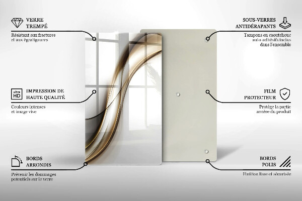 Skleněná deska do kuchyně Měkké linie abstrakce