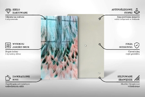 Skleněná deska do kuchyně Boho ptačí peří