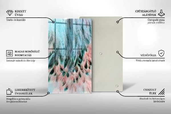 Skleněná deska do kuchyně Boho ptačí peří