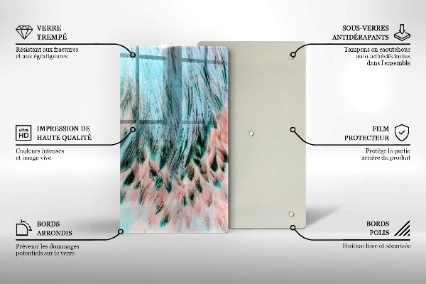 Skleněná deska do kuchyně Boho ptačí peří