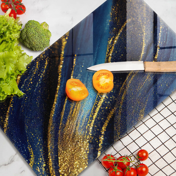 Skleněná krájecí deska Námořnická modrá abstrakce