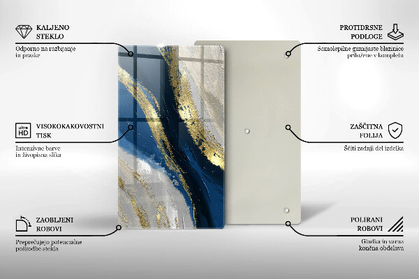 Skleněná krájecí deska Textura se zlatem