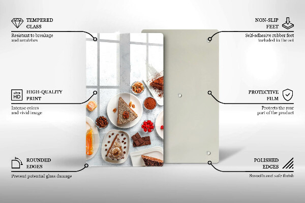 Skleněná krájecí deska Sladkost dortu