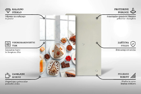 Skleněná krájecí deska Sladkost dortu