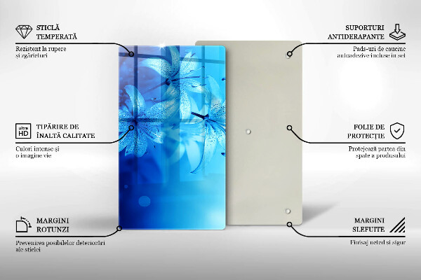 Skleněná krájecí deska Modré květy