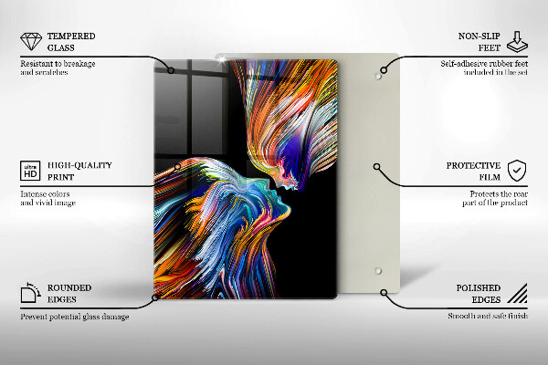 Skleněná krájecí deska Modré květy