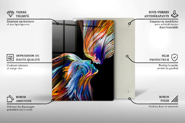 Skleněná krájecí deska Modré květy