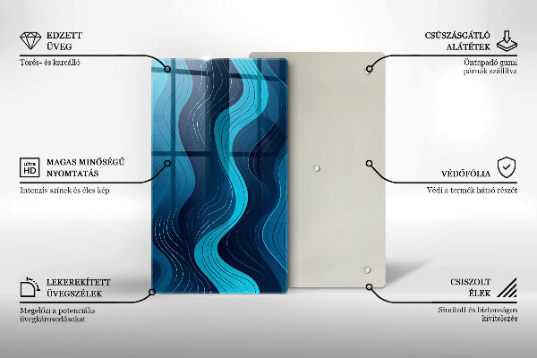 Skleněná krájecí deska Abstraktní vlny