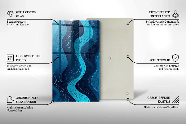 Skleněná krájecí deska Abstraktní vlny