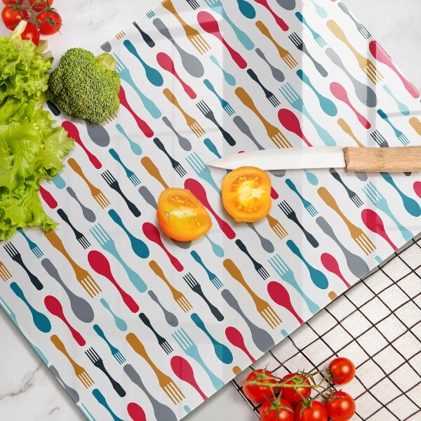 Skleněná krájecí deska Ilustrace lžíce