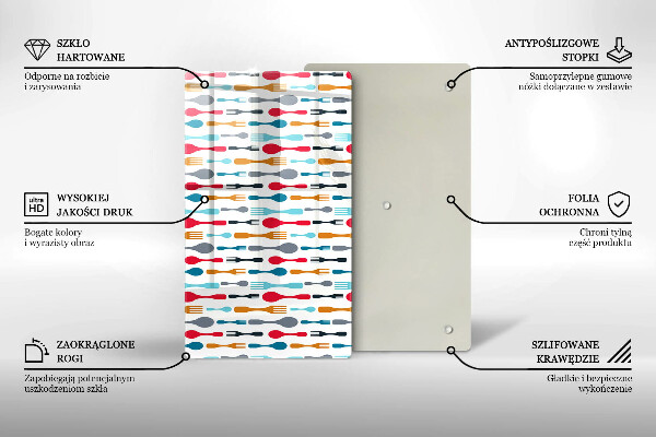 Skleněná krájecí deska Ilustrace lžíce