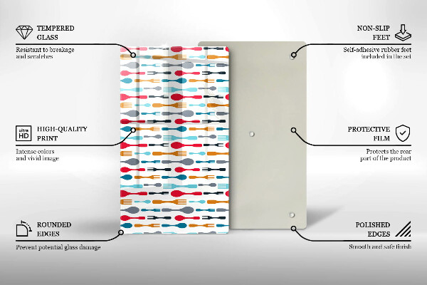 Skleněná krájecí deska Ilustrace lžíce