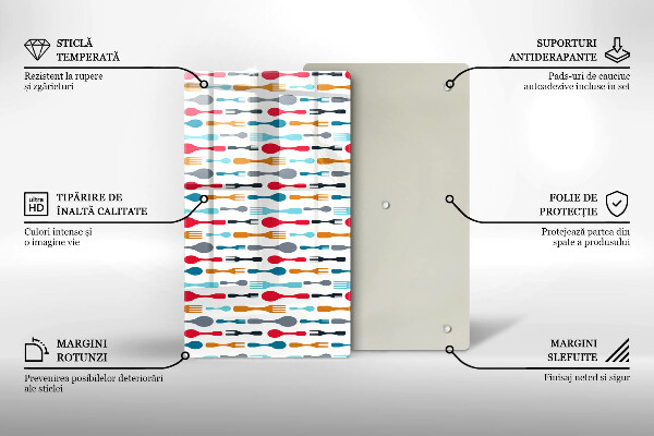 Skleněná krájecí deska Ilustrace lžíce