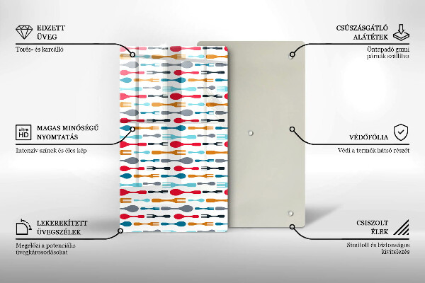 Skleněná krájecí deska Ilustrace lžíce