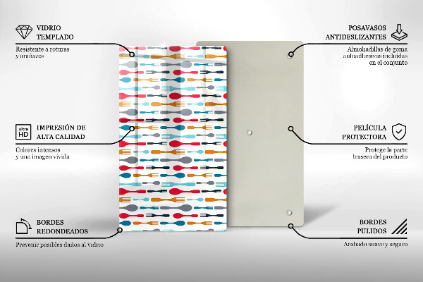 Skleněná krájecí deska Ilustrace lžíce