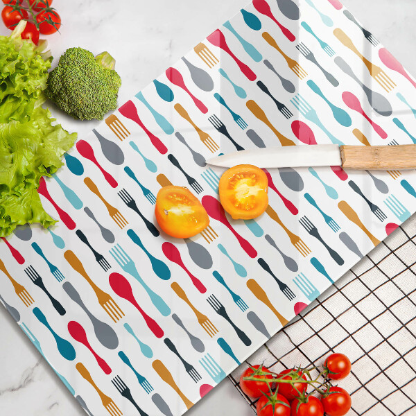 Skleněná krájecí deska Ilustrace lžíce