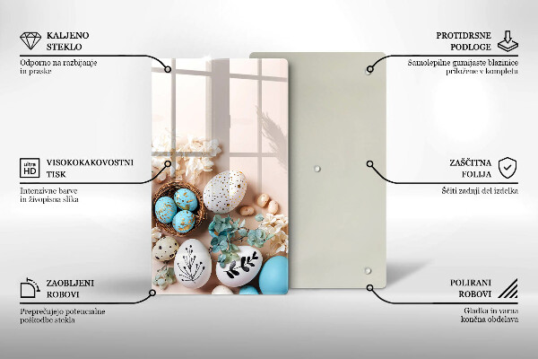 Skleněná krájecí deska Velikonoční dekorace