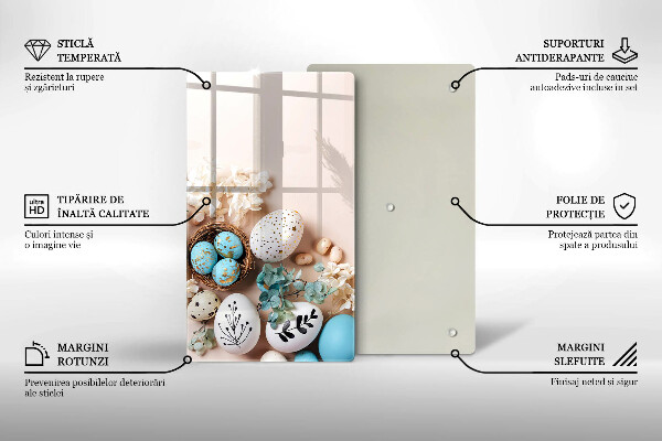 Skleněná krájecí deska Velikonoční dekorace