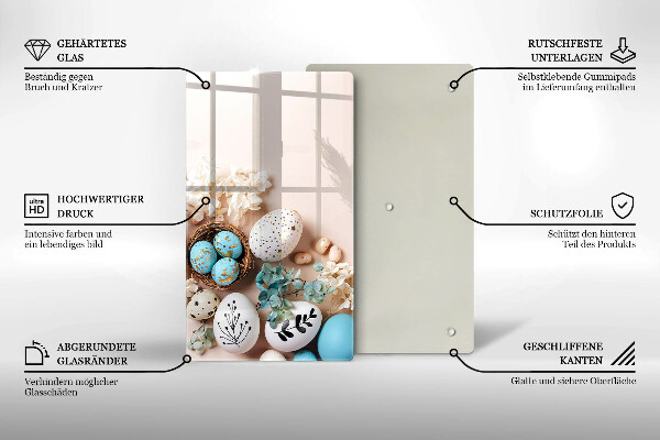 Skleněná krájecí deska Velikonoční dekorace