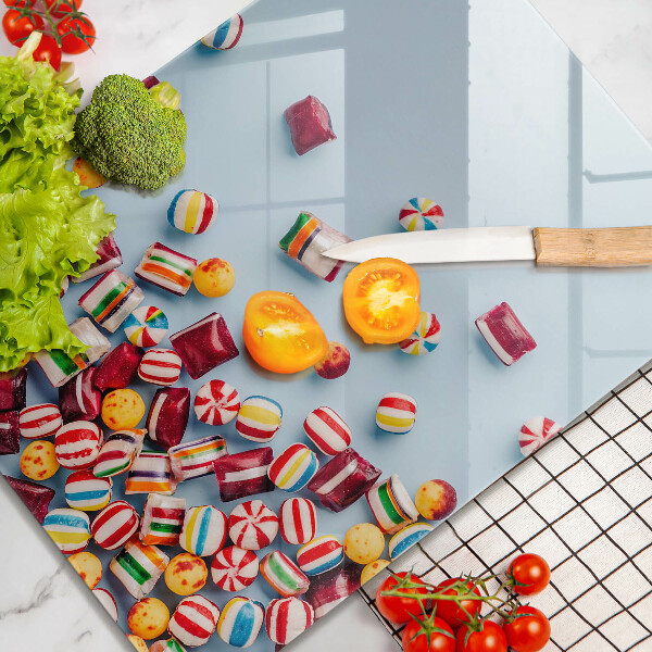 Skleněná krájecí deska Barevné bonbóny