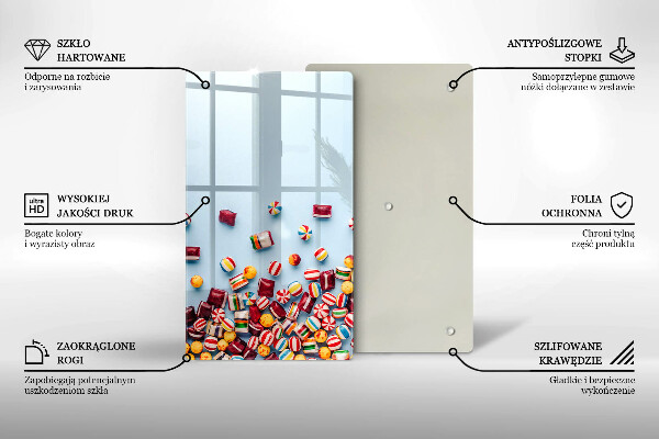 Skleněná krájecí deska Barevné bonbóny