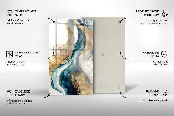 Skleněná deska do kuchyně Barevný mramor