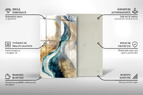 Skleněná deska do kuchyně Barevný mramor