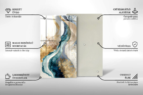 Skleněná deska do kuchyně Barevný mramor