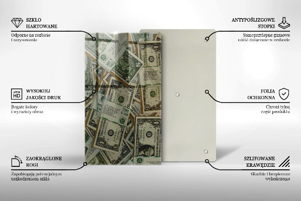 Skleněná deska do kuchyně Peníze dolary