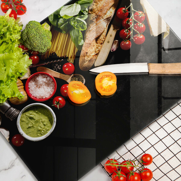 Skleněná deska do kuchyně Italské přísady a koření