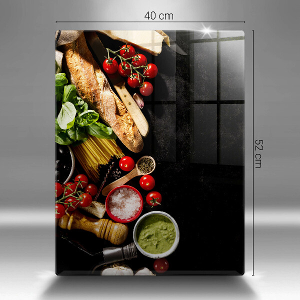 Skleněná deska do kuchyně Italské přísady a koření