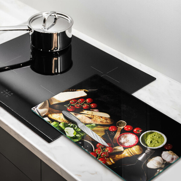 Skleněná deska do kuchyně Italské přísady a koření