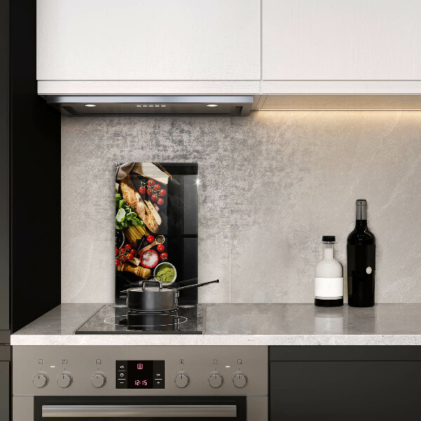 Skleněná deska do kuchyně Italské přísady a koření