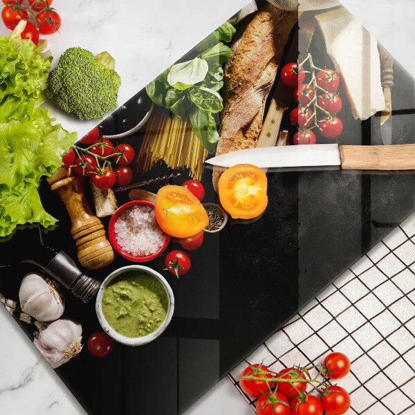 Skleněná deska do kuchyně Italské přísady a koření