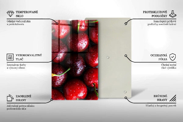 Skleněná deska do kuchyně Detailní záběr třešní