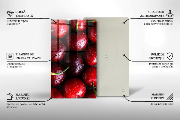 Skleněná deska do kuchyně Detailní záběr třešní