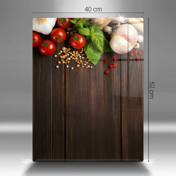 Skleněná deska do kuchyně Zelenina na stole