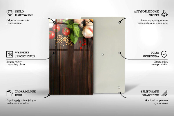 Skleněná deska do kuchyně Zelenina na stole