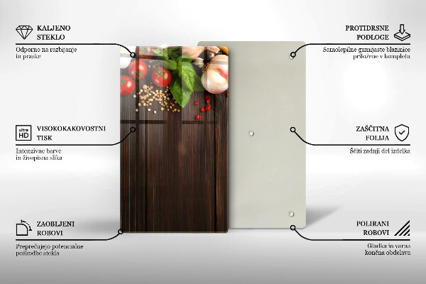 Skleněná deska do kuchyně Zelenina na stole